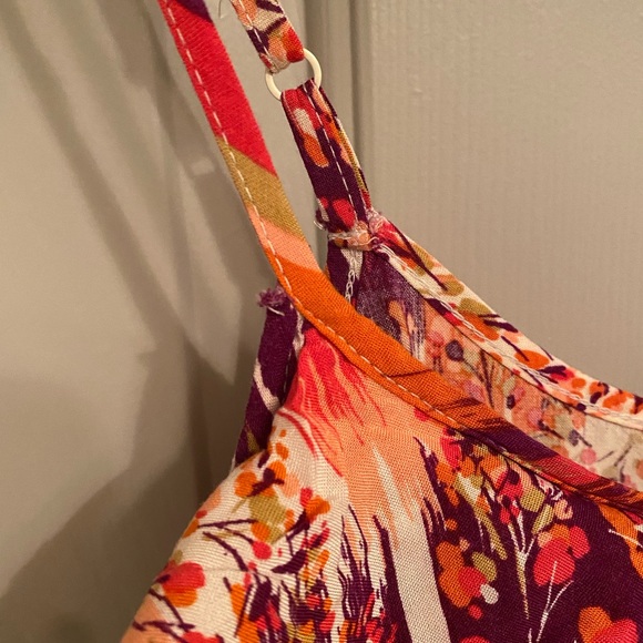 XHILARATION Colorful Printed Summer Dress with Ruffle Neckline SZ M - Picture 5 of 6